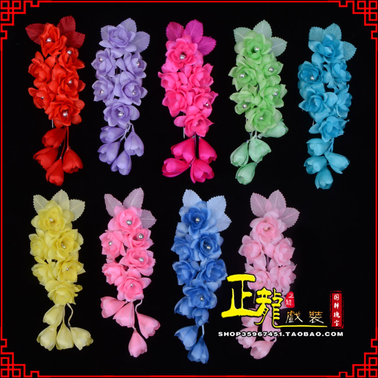 海口鬓花头饰小花头花 真丝绢花