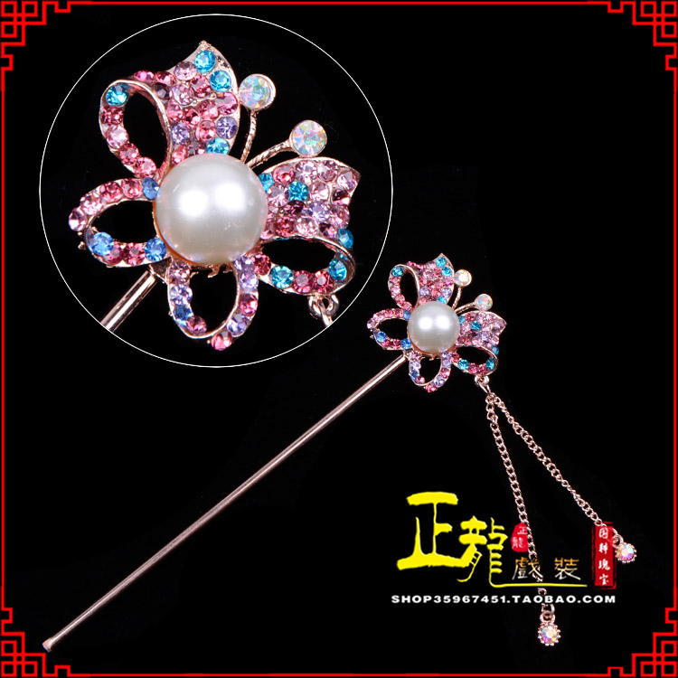 海口花旦小姐青衣头饰簪子 蝴蝶发簪