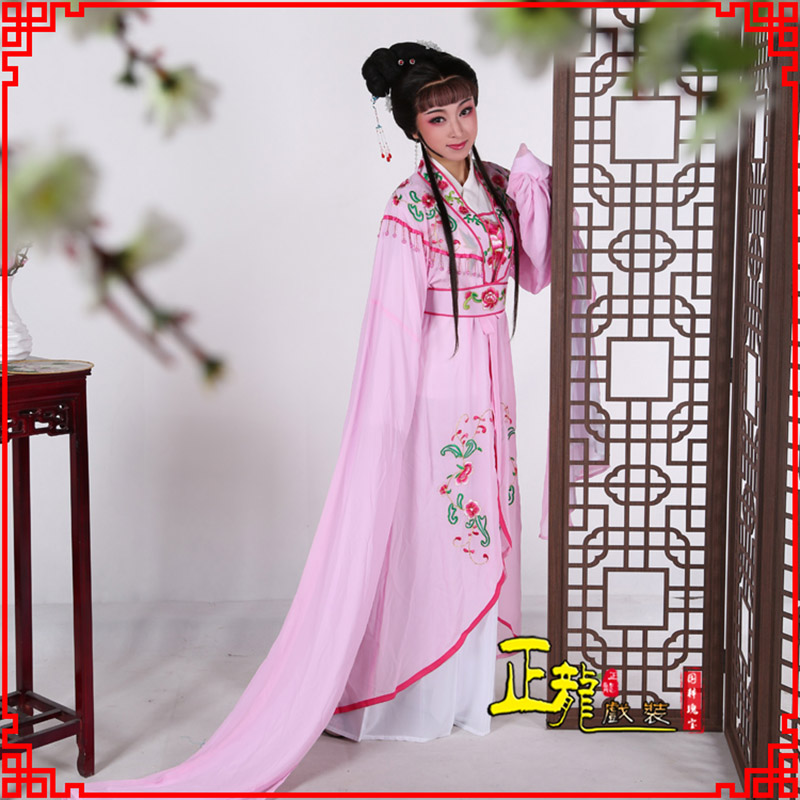 海口花旦黄梅戏服古装戏服水袖戏剧假云肩长披